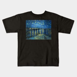 Starry Night over the Rhone by Vincent van Gogh Kids T-Shirt